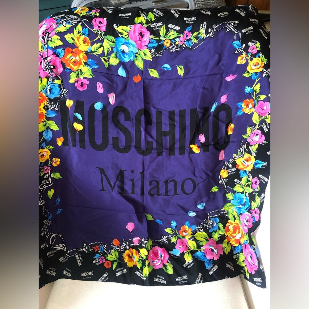 🚫 SOLD Moschino Floral Silk Scarf